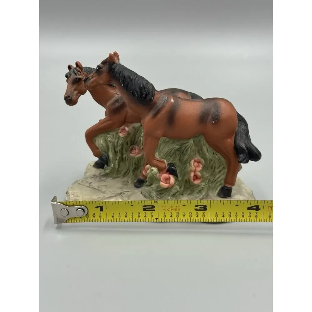 Vintage K's Collection Horse Set In Flowers Walking Figure 4” Long READ DETAILS